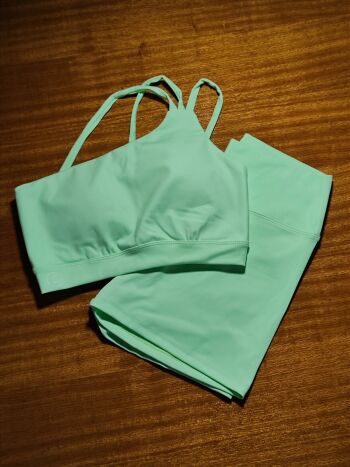 Imagem de Conjunto Short e Top com Bojo Verde Requinte Claro BJFVM01 - Tamanho M